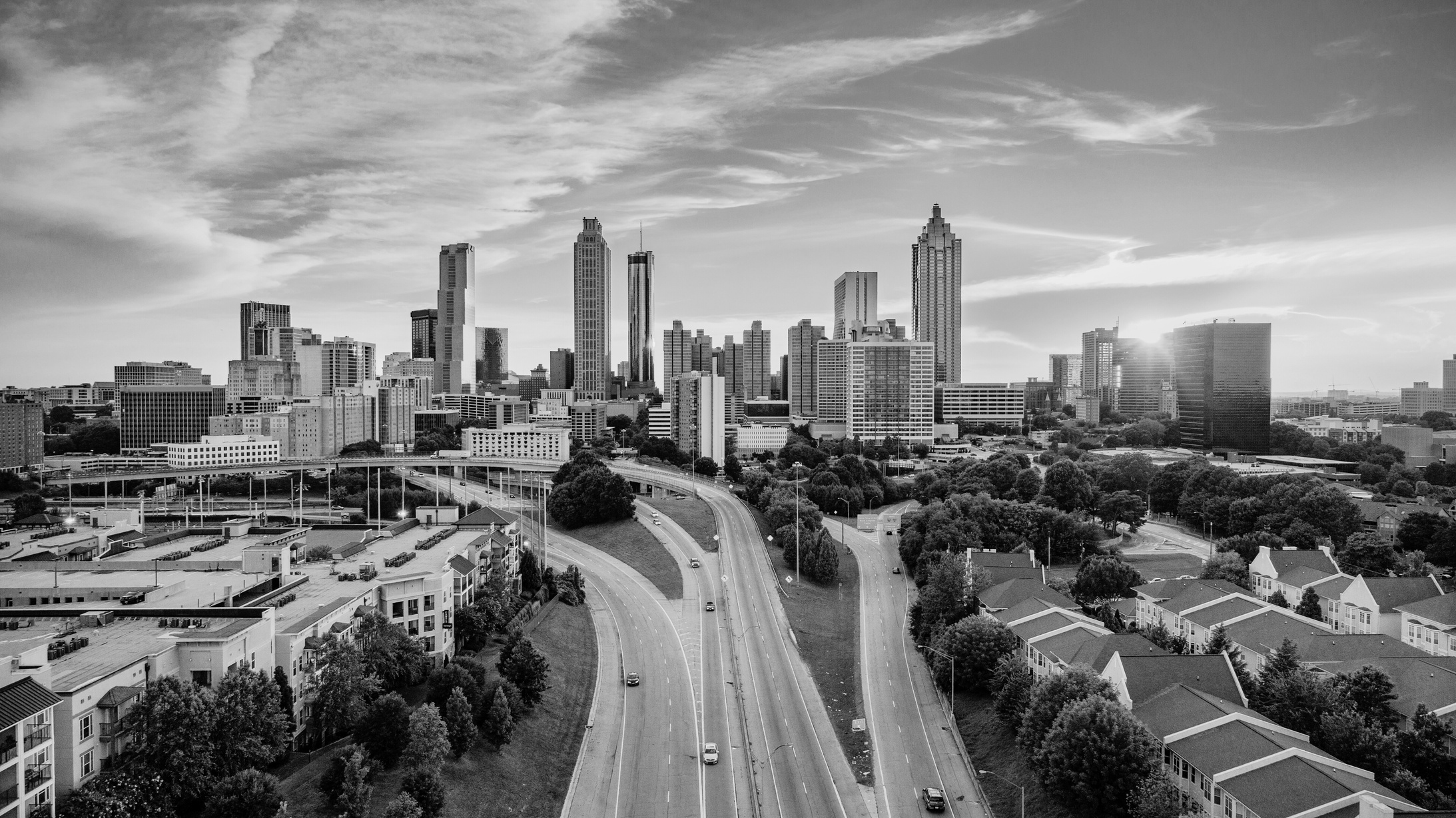 Atlanta Georgia GA Downtown Skyline Aerial Panorama